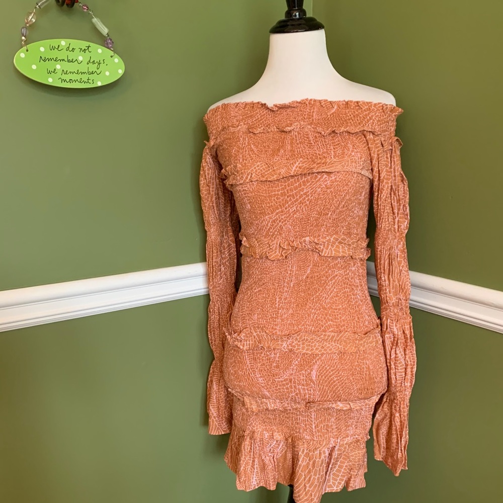 Shophopes ruched snakeskin print dress